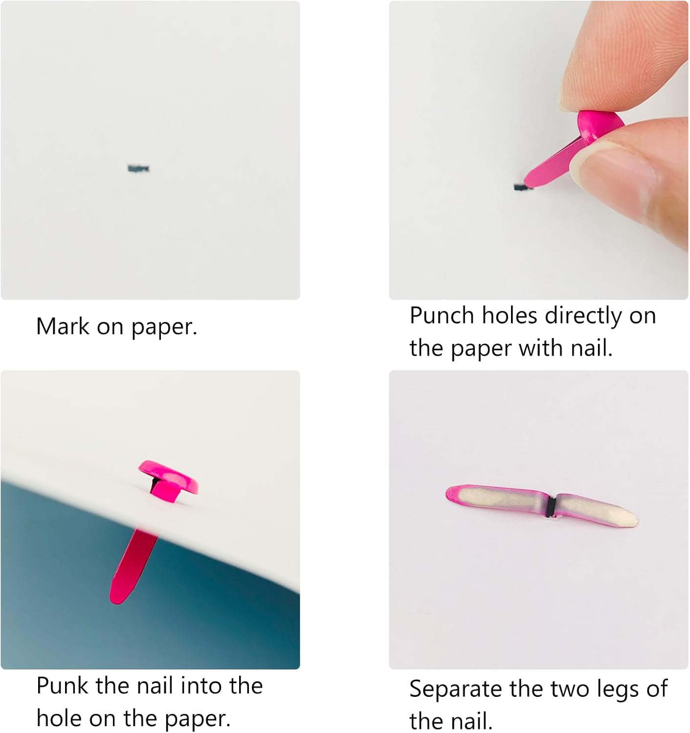 100 PCS Brass Paper Fasteners Metal Brass Fasteners, Mini Brads for Paper Crafts DIY Pins for Crafts (Multicolor) - Multicolor image number 3