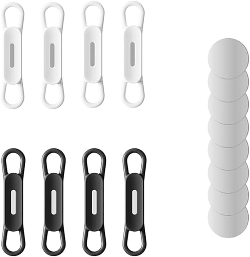 8Pack Magnetic Pen Clip, Adjustable Silicone Magnetic Pen Holder for Refrigerator, Magnetic Dry Erase Marker Holder, for Home, Refrigerator, Office Desk (Black+White) image number 3