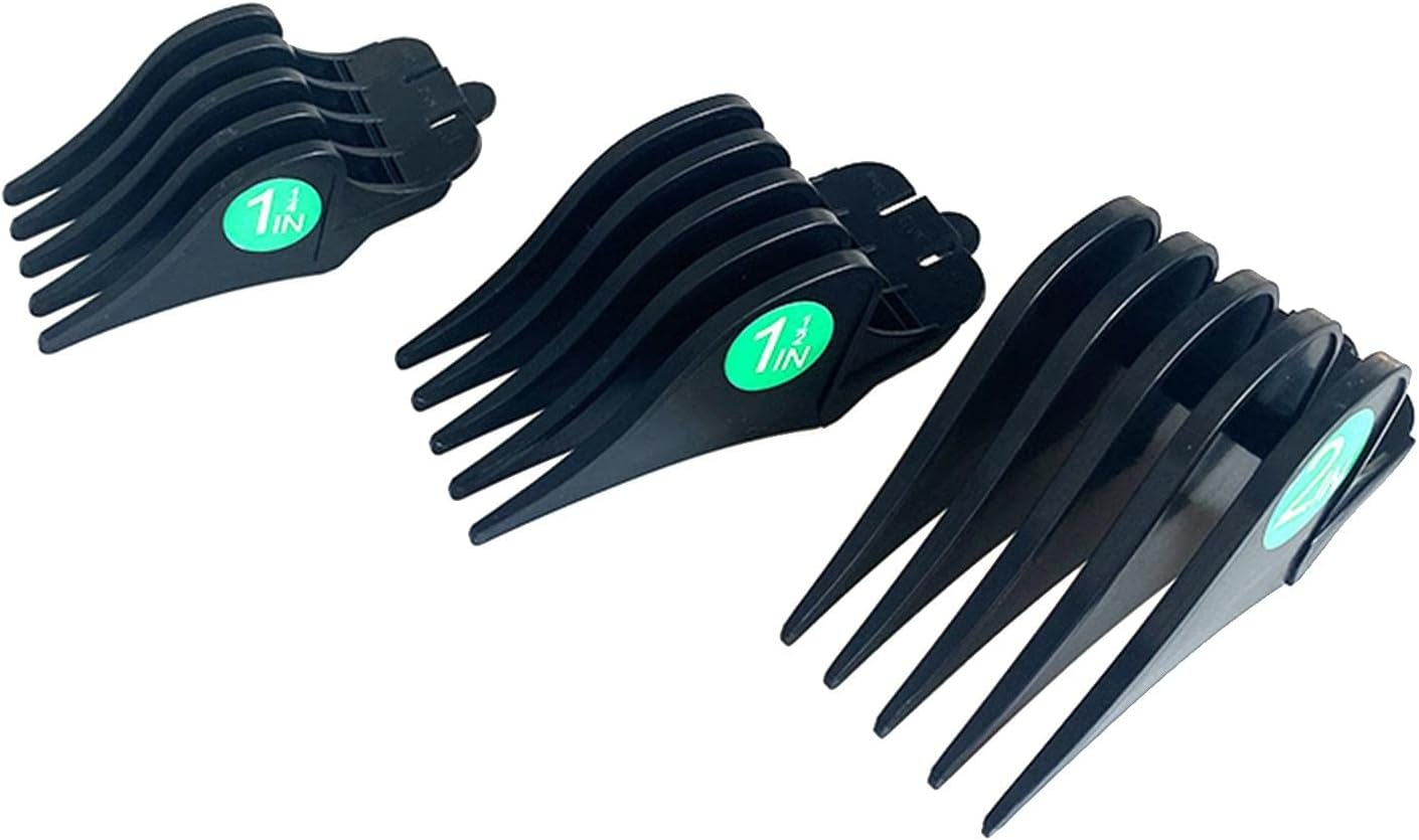 F Fityle 3Pcs/Set Professional Hair Clipper Limit Combs 32Mm 38Mm 51Mm Cutting Guard Hair Trimmers Attachment, Strong and Durable, Easy to Install. - Green