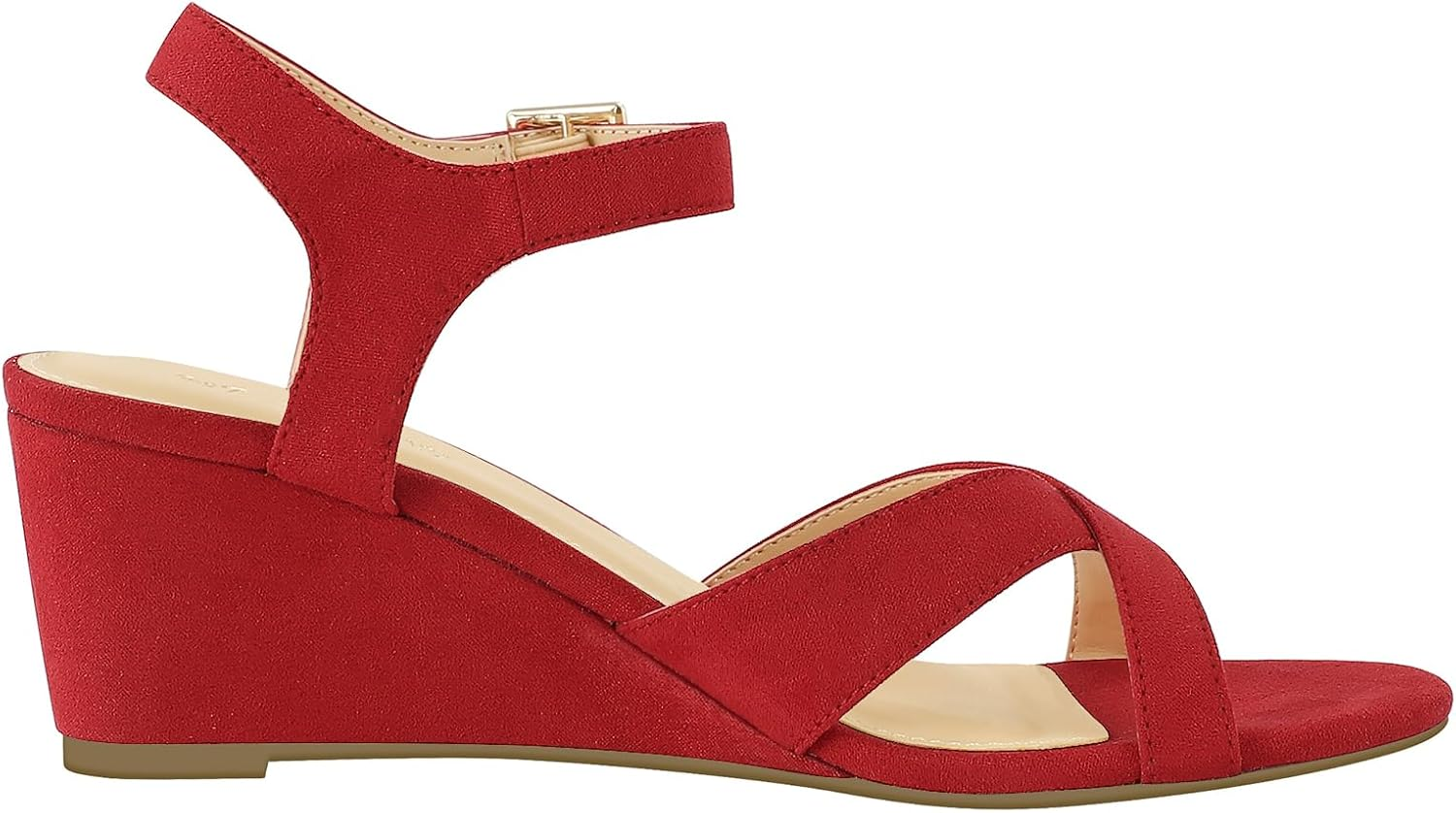 PIZZ ANNU Women'S Wendy Low Wedge Sandals Ankle Strap Espadrille Open Toe Casual Summer Women Wedge Heels Shoes image number 4