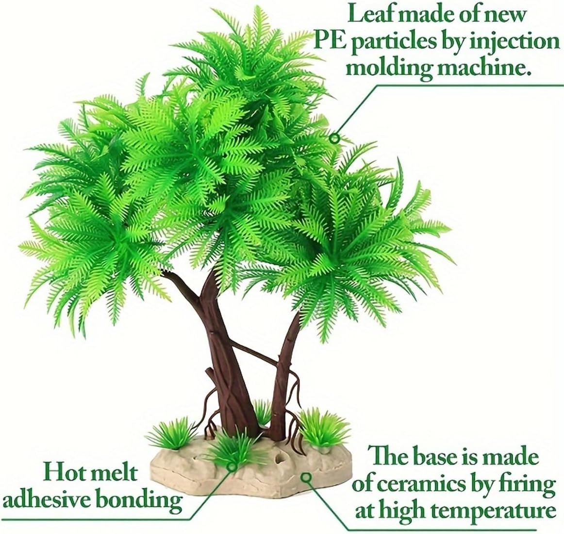 AIMALL Vibrant Aquarium Decor: Fish Tank Simulation Water Plants, Durable Plastic Bonsai Ornaments, Easy Setup, Ideal for Aquascaping, Non-Fading &ndash; 7.48 Inches Tall