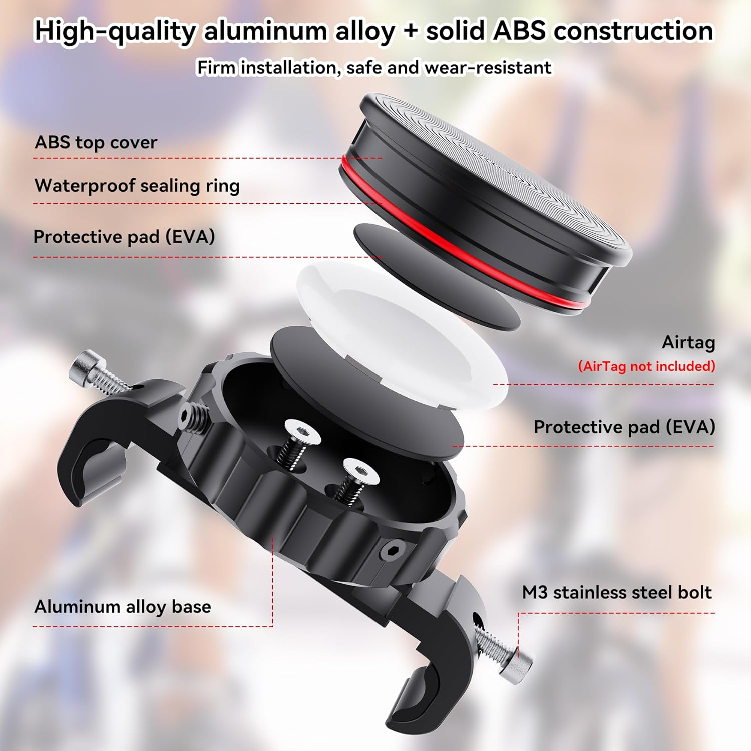 DLENP Bike Mount for Airtag, Airtag Bike Holder Hidden on Saddle Anti-Theft GPS Tracker Accessory Compatible with Mountain Bikes, Road Bikes image number 5