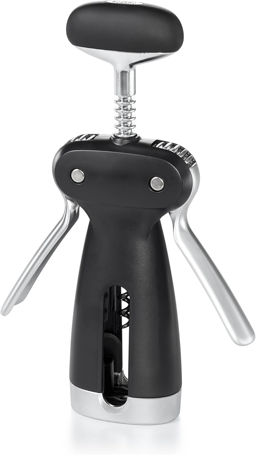 OXO Good Grips Steel Corkscrew with Removable Cutter 10.67 Cm*6.86 Cm*6.86 Cm Black image number 5