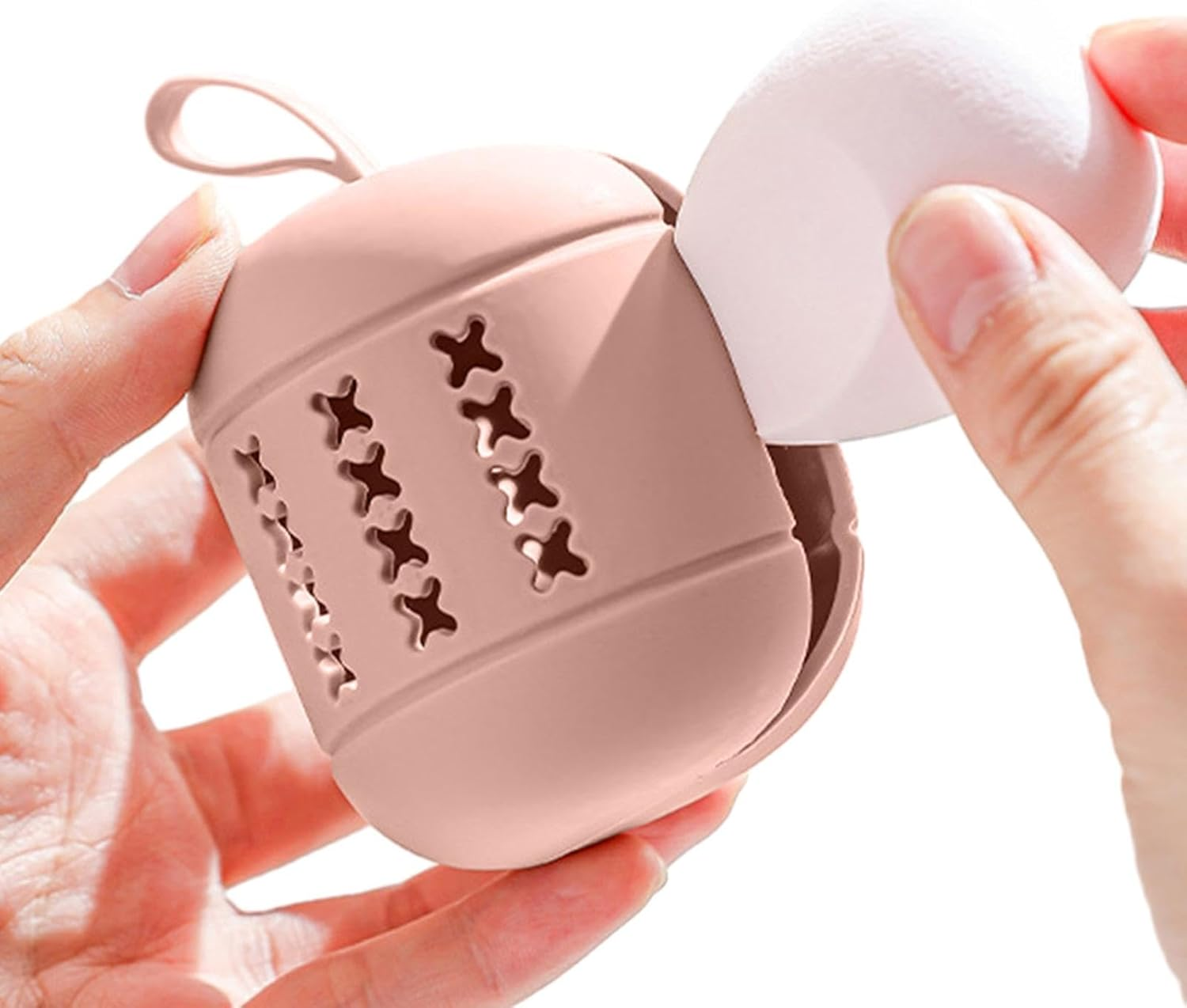 Makeup Sponge Holder, Beauty Sponge Case | Double Sided Breathable Silicone Powder Puff Holder, Cosmetic Sponge Container for Any Sponge