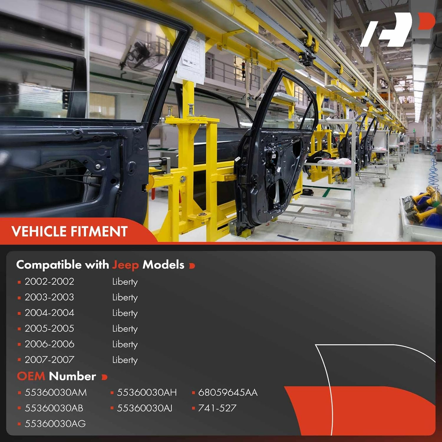 A-Premium Power Window Regulator and Motor Assembly Replacement for Jeep Liberty KJ 2002-2006 Front Right Passenger Side image number 2