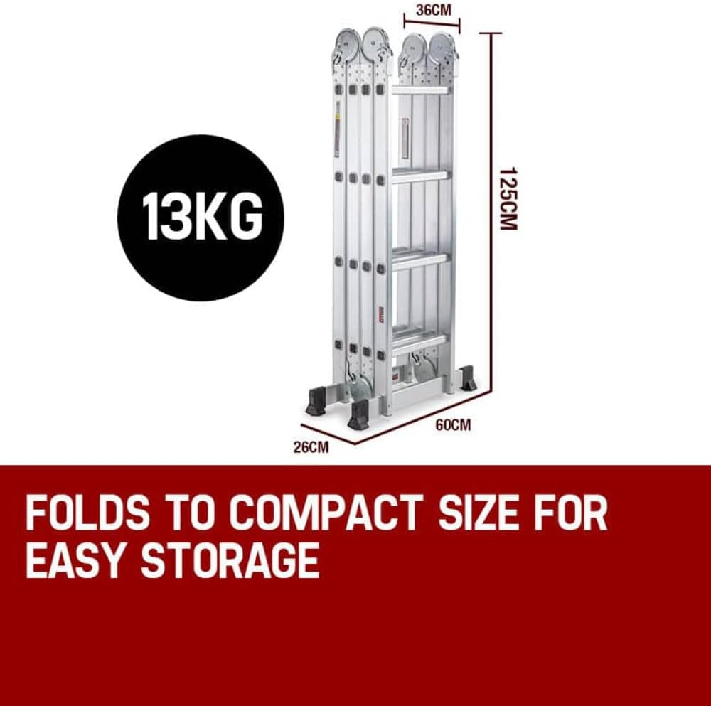 4.7M Adjustable Configuration Folding Aluminium Multipurpose Ladder image number 3