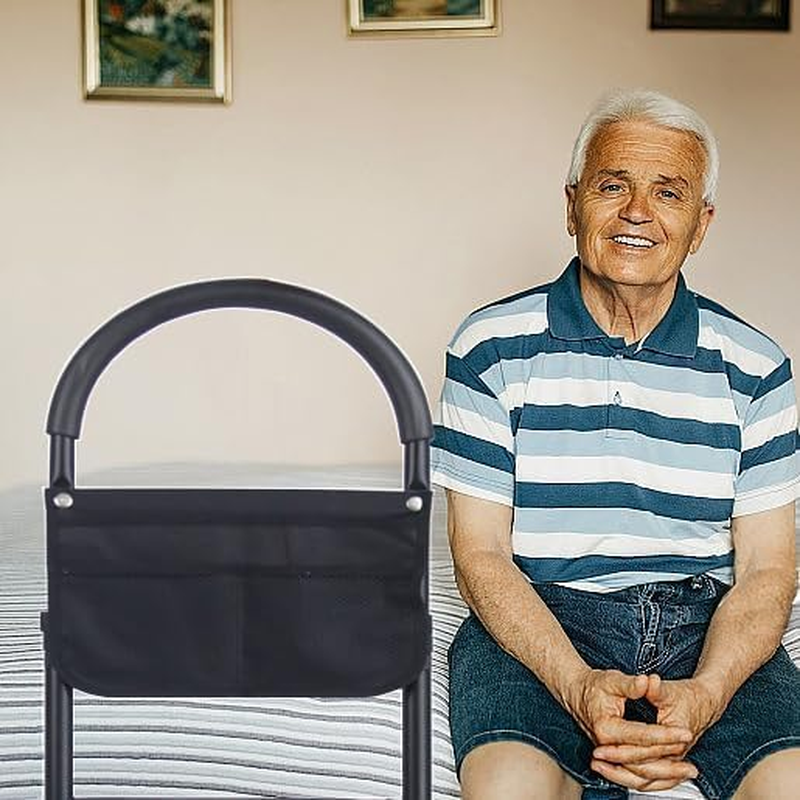 Joliling Safety Bed Rail, Mobility Aid with Legs & Storage Pocket Adjustable in Height Bed Assist Bar Fall Prevention Stability Bed Guard Fits Adults, Senior, Handicap, Disabled image number 3