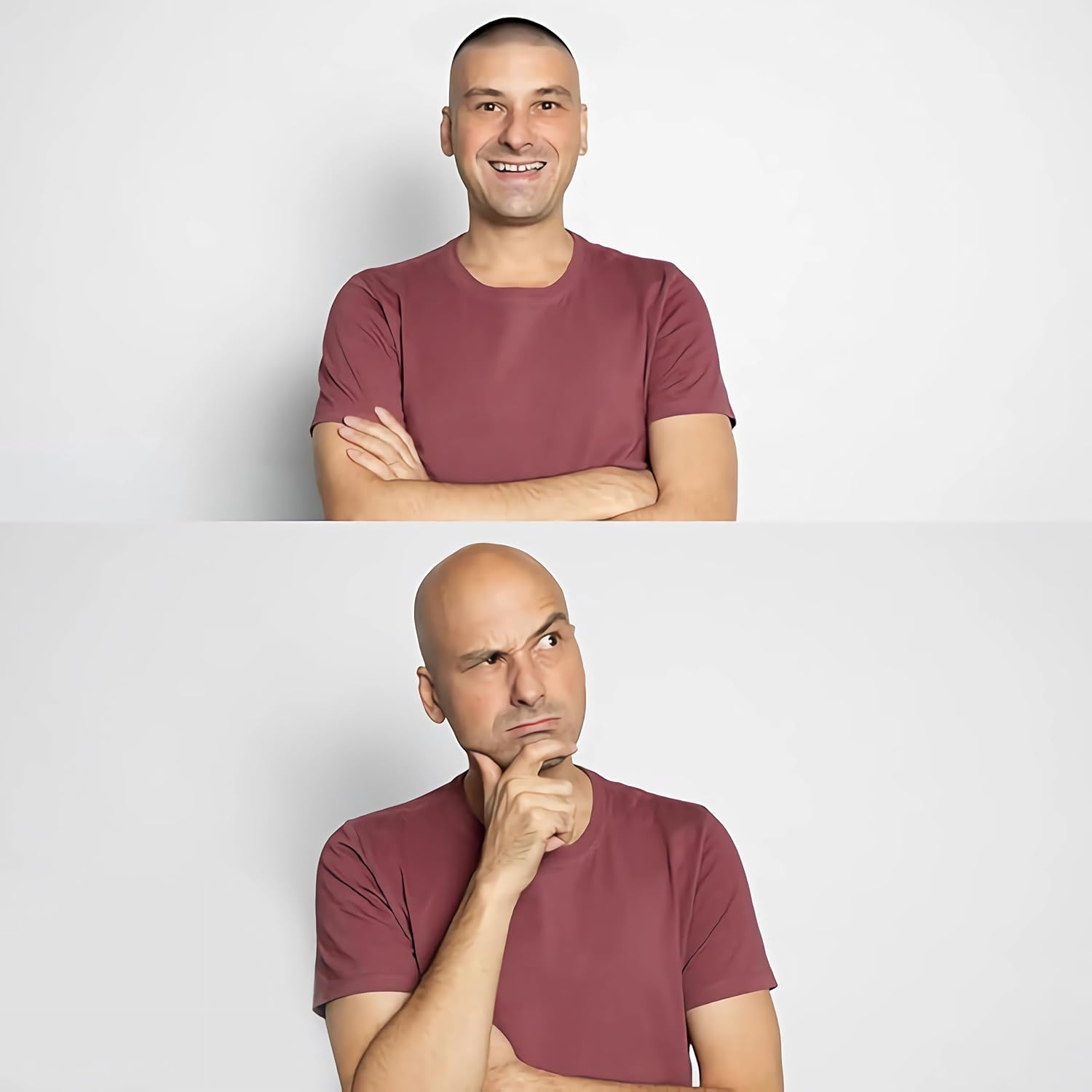 Balding Latex Hat, Beige Realistic Head Skin Balding Hat Wig for Men and Women - Halloween Costumes, Makeup Accessories, Theater, Role-Playing and Costume image number 2