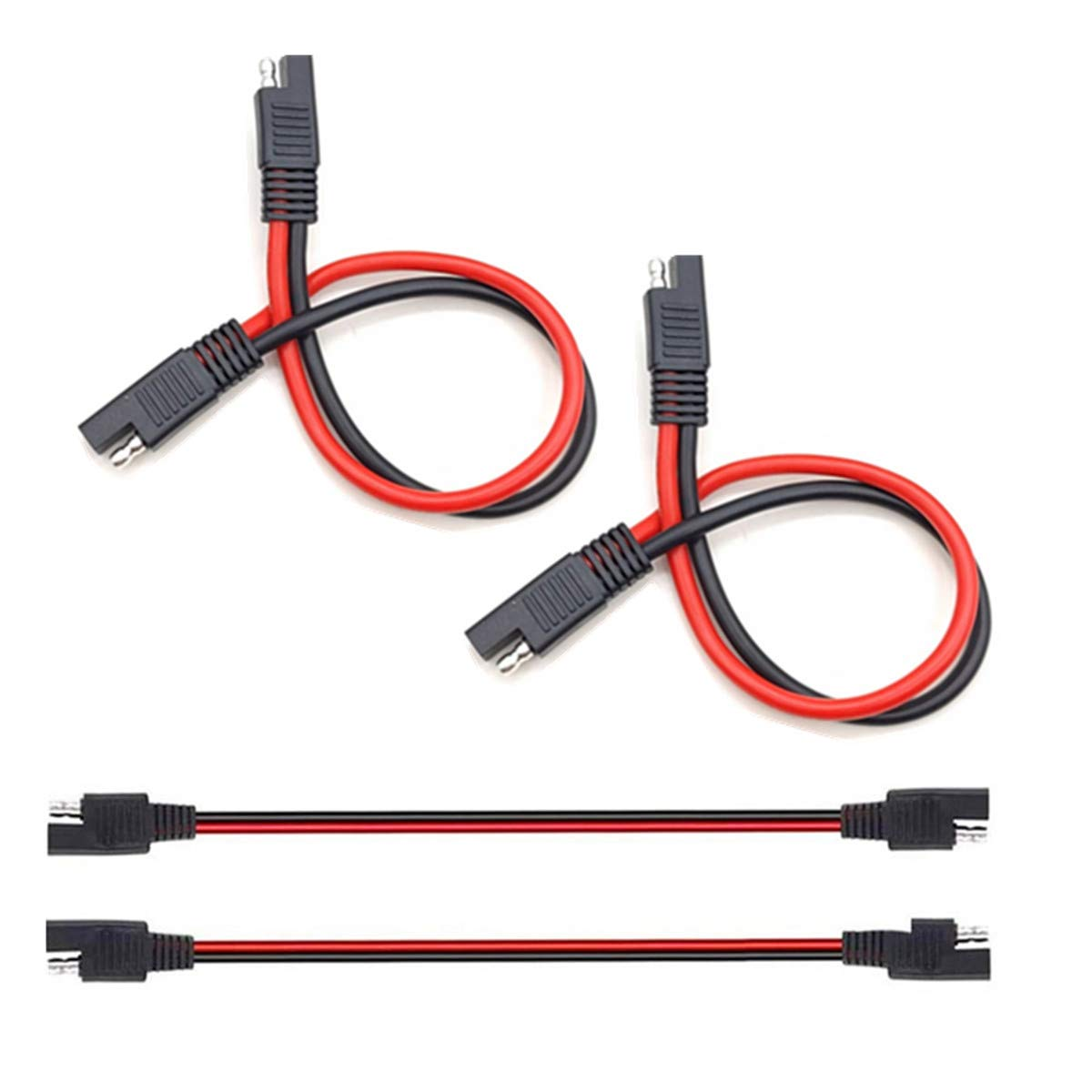 Fainwan 5Pcs 1Ft 12AWG SAE to SAE Power Automotive Extension Cable with Quick Disconnect Wire Harness for Battery Chargers image number 2