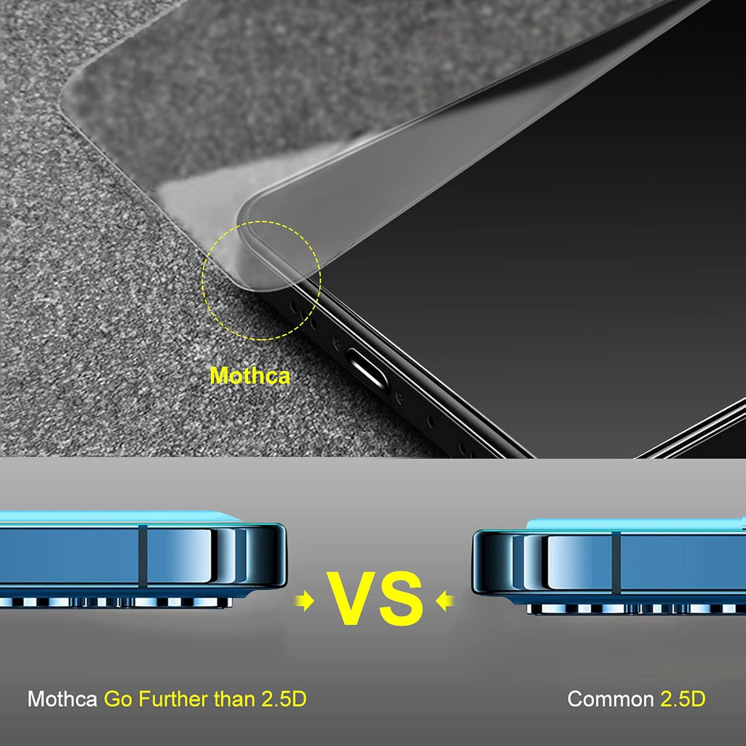 Mothca Matte Glass Screen Protector for Iphone 14 / Iphone13 / Iphone 13 Pro [6.1-Inch] Anti-Glare & Anti-Fingerprint Tempered Glass Film, Case Friendly Easy to Install Bubble Free Smooth as Silk image number 6