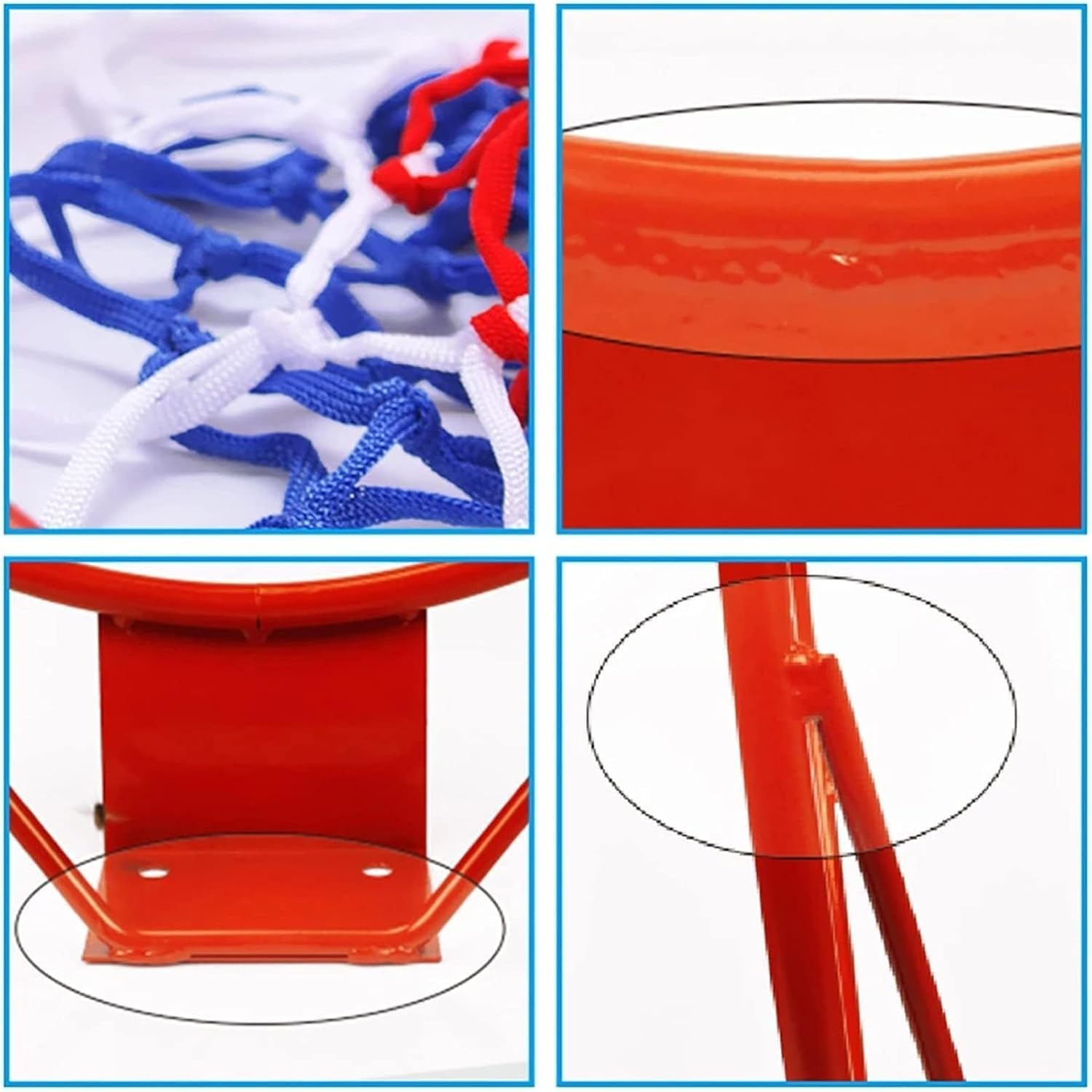 Basketball Hoop, Basketball Rim Goal Wall Mounted Basketball Hoop Indoor Outdoor Hanging Basketball Hoop, 45Cm/17.7Inch image number 5