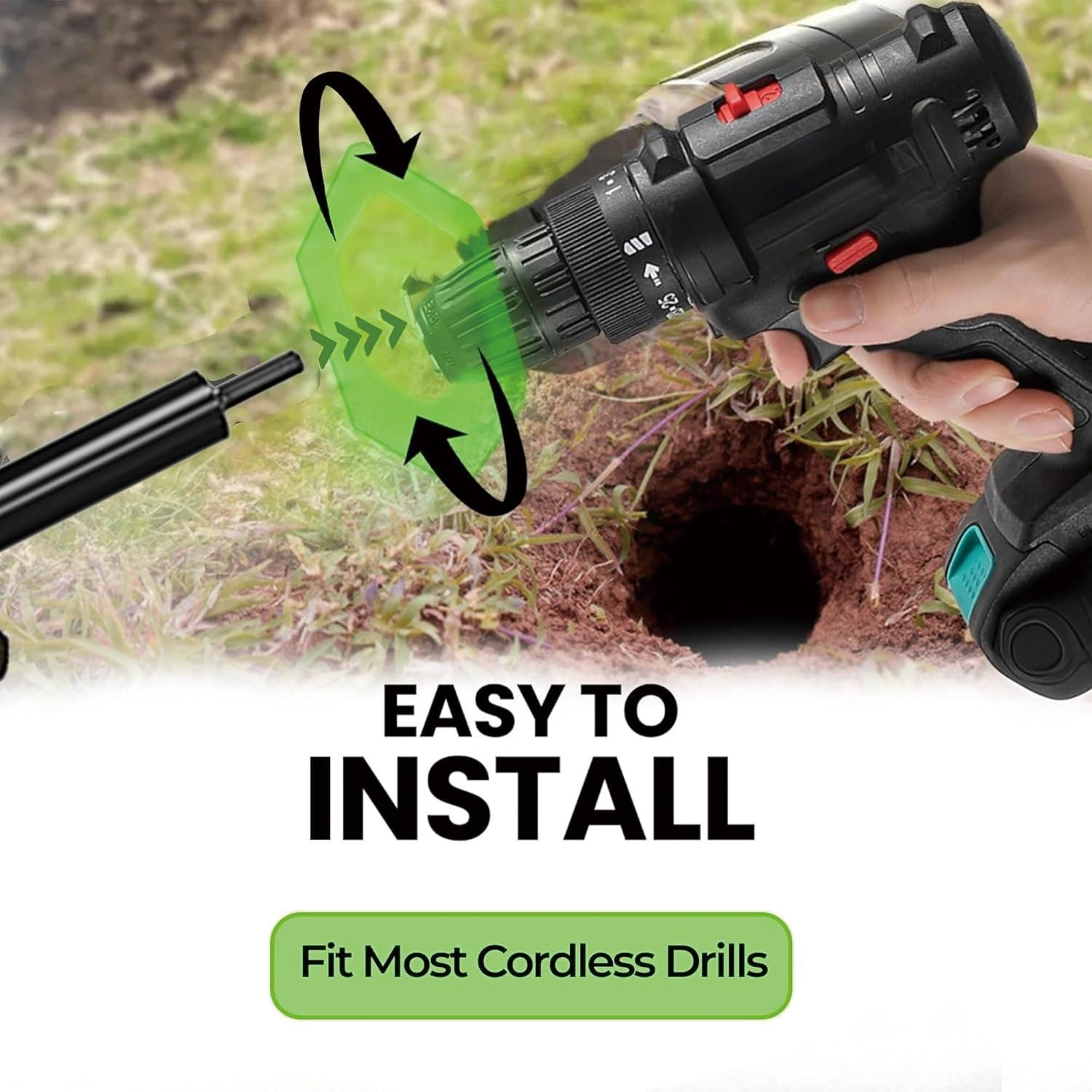 Garden Auger Drill Bit for Planting,Ground Earth Spiral,Heavy Duty Bulb Planter Tool for Post Posthole Hole Digger Plant Flower Farm Pasture Bedding Digging,Hex Drive Drill (1, 1.6" X 17"（4 * 45 Cm）)