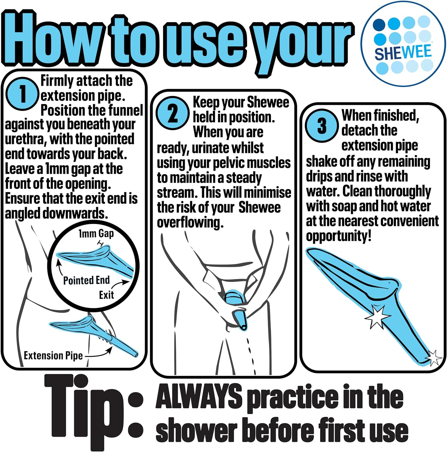 SHEWEE Flexi Female Urinal - Made in the UK &ndash; Flexible, Reusable, Portable & Recyclable Urination Device. Festival, Camping, Car, Hiking Essentials for Women. Stand to Pee Device W/Extension Pipe image number 1