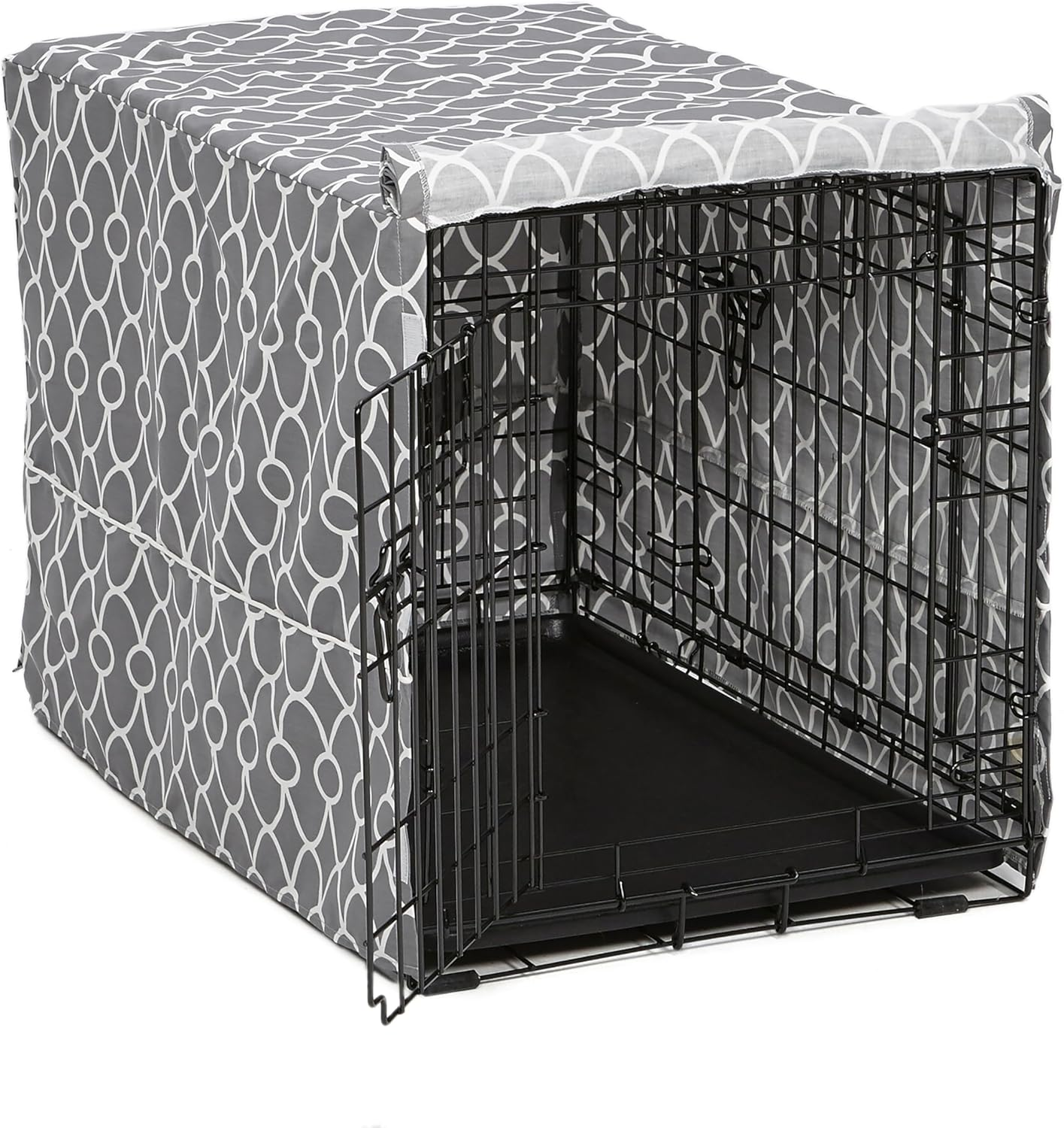 Midwest Homes for Pets Dog Crate Cover, Gray Geometric Pattern, 30-Inch