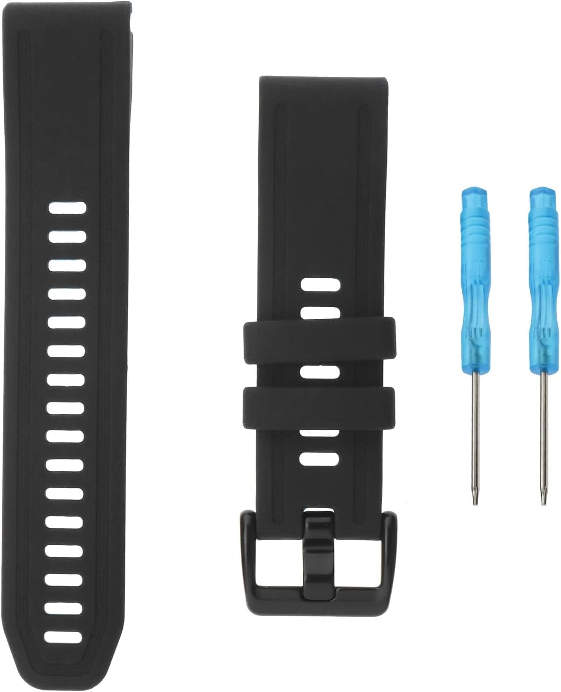 Emagtech Silicone Watch Strap Replacement Compatible with Garmin Fenix 7S/ Fenix 6S/5S/5S Plus/6S Pro Adjustable Watch Band Waterproof Wrist Strap 160-200Mm Black