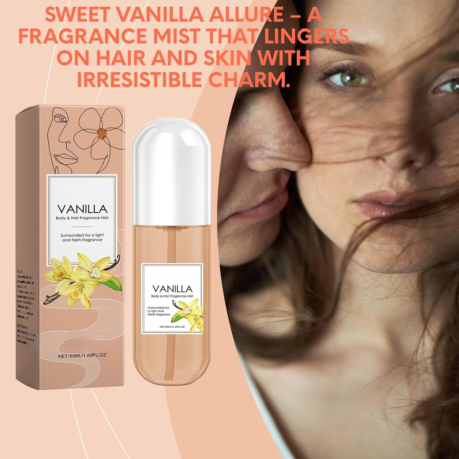 Vanilla Perfume Body & Hair Fragrance Mist, 50Ml Vanilla Body Spray for Women, Long Lasting Light Fresh Scent, Travel Size Hair Perfume Mist, Daily Refreshing Body Mist - 4Pcs image number 6