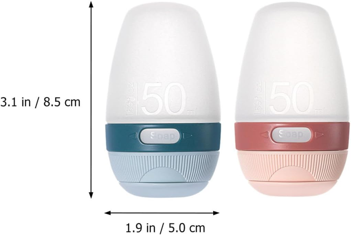 TEHAUX 2Pcs 50Ml Silicone Travel Bottles Leakproof Refillable Cosmetic Lotion Dispensers Portable Sample Containers for Skincare and Toiletries Use image number 4