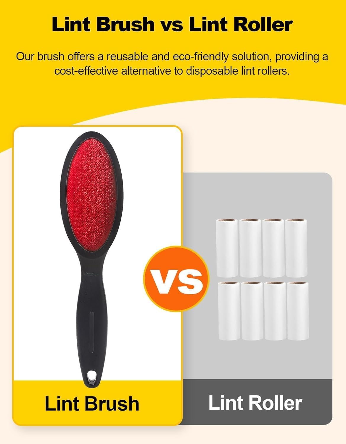 Acemedia Lint Brush Lint Remover Lint Brushes for Clothes - Dual Sided Reusable Pet Hair Remover for Clothes Sheet Carpet Furniture Fabric - Set of 2