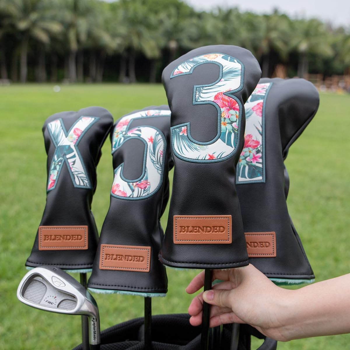 BAIRBRE Golf Club Covers Driver Covers Fairway Wood Head Cover Hybrid Headcover 3 Wood Headcovers Leather 3 Wood Headcovers Golf Head Covers for Scotty Cameron Taylormade Titleist Odyssey,Black image number 5