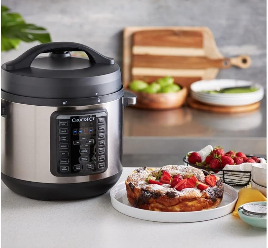 Crock-Pot Express Crock XL Multi Cooker | Slow Cooker, Saut&eacute;, Pressure Cooker, Rice Cooker & Food Steamer | 7.6L (10-12 People) | Removable Non-Stick Bowl | Stainless Steel | CPE300 image number 4