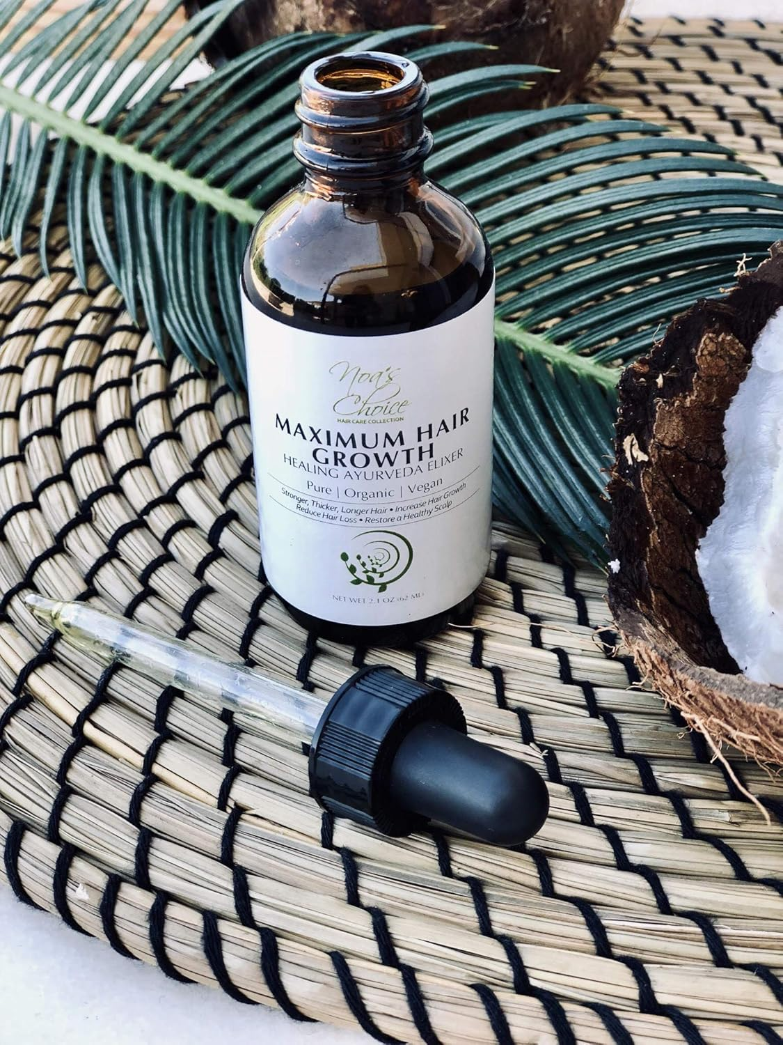 Noa'S Choice ORGANIC Ayurvedic Hair Growth Formula, for FULLER, Longer,Thicker, Healthier Hair. Revive Your Hair and Scalp TODAY! Best Treatment for Hair Loss & Thinning Hair 2.1Oz image number 6