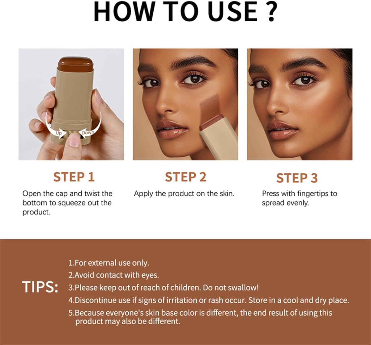 Baorder Foundation Stick Beauty Balm Boosted Skin Tint Portable Olive Tinted Moisturising Serum Contour Stick Foundation Face Stick for Women, Natural Finish (02) image number 2