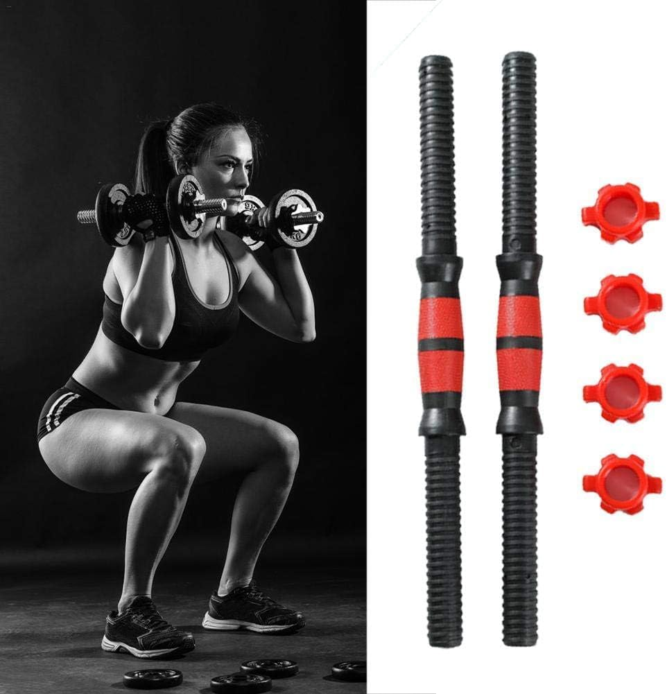 CUEMOON 2 X 35 Cm Universal Dumbbells Barbell Bars, Connecting Steel Tube with Non-Slip Grip Surfaces and Spinlock Collars image number 5