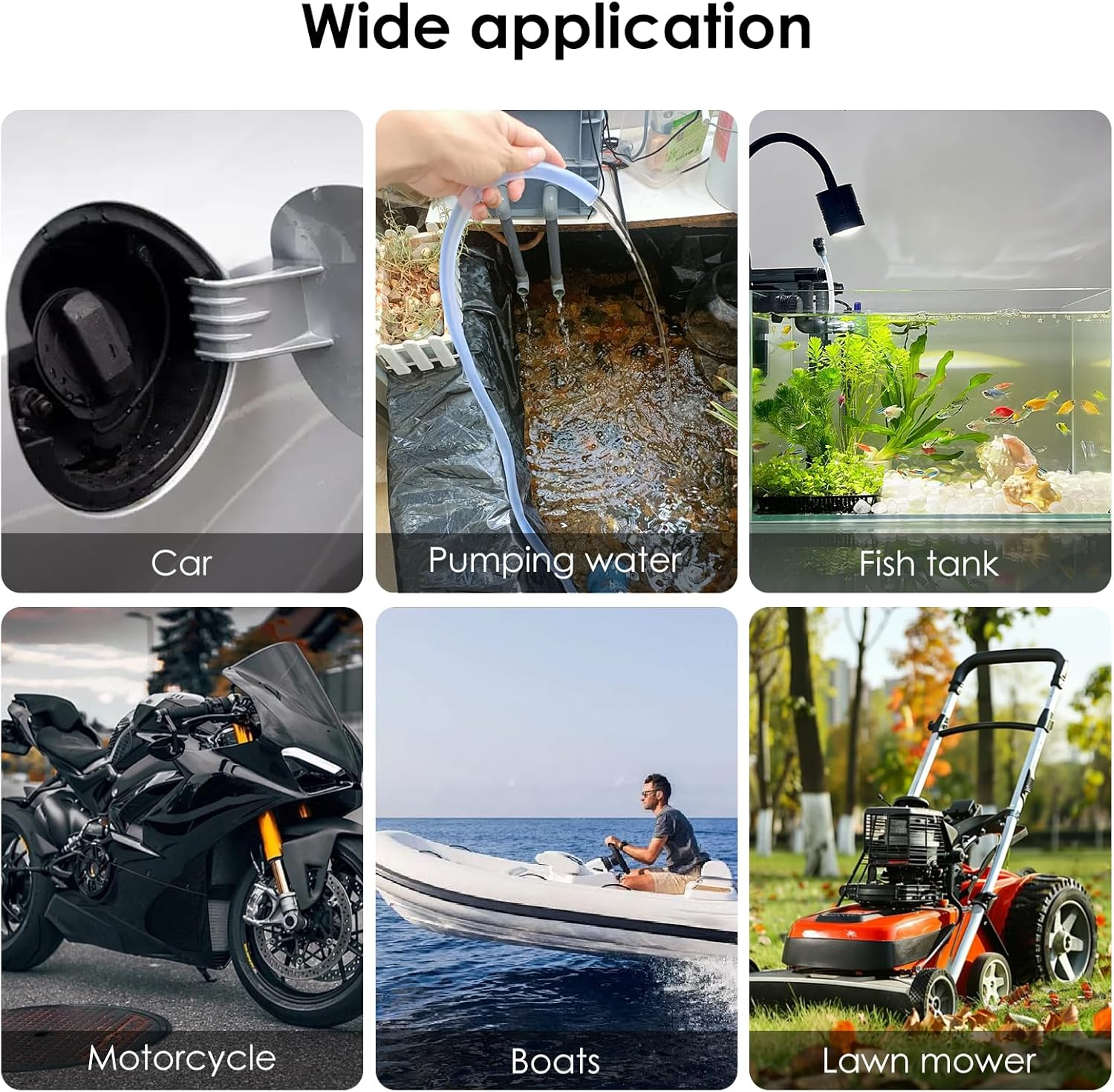 DJAPWPX Siphon Pump for Gasoline with Flow Valve and Fixing Buckle, Multifunctional Liquid Sucker Pump, Potable Siphon Hand Pump for Gas Gasoline Petrol Diesel Oil Liquid Water image number 3