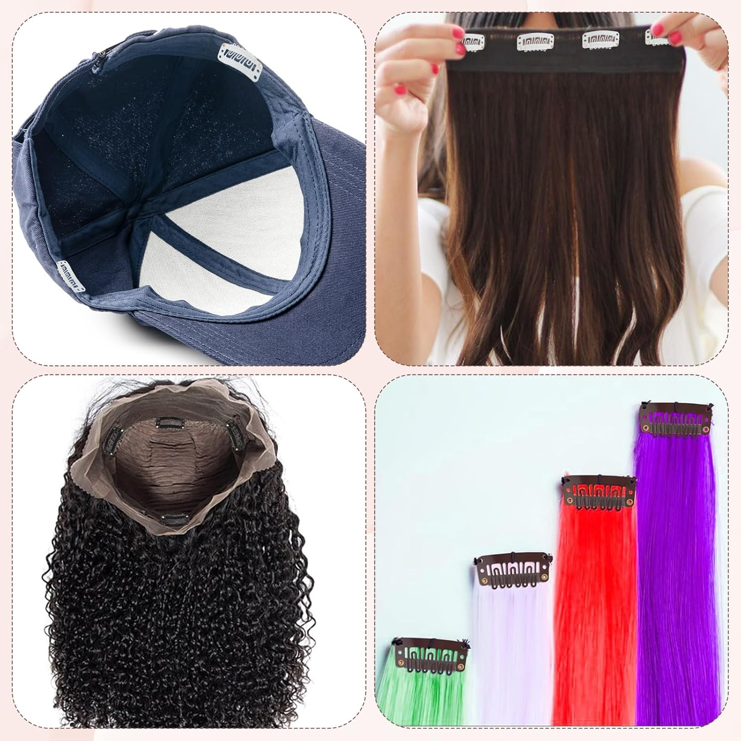 Pack of 30 U-Shaped Wig Clips, Ymapinc Hair Extensions Clips, Metal Hair Extension Clips, Wigs Accessories Tools for DIY Wigs, Hair Extensions, Black, Light Brown, Beige image number 5