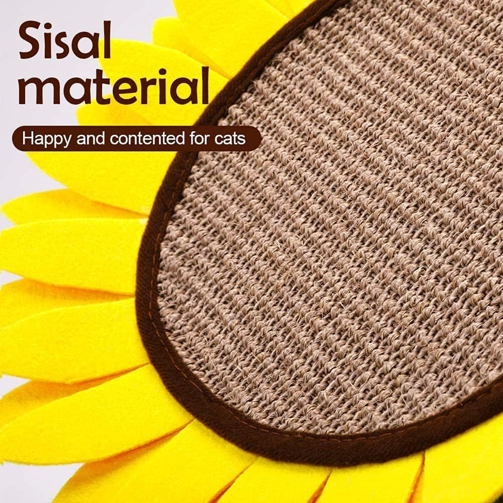 TOMVAES Mushroom Cat Scratching Post, Sisal Rope Scratcher, Interactive Cat Toy, Cat Tree Climbing Tower, Sunflower image number 1