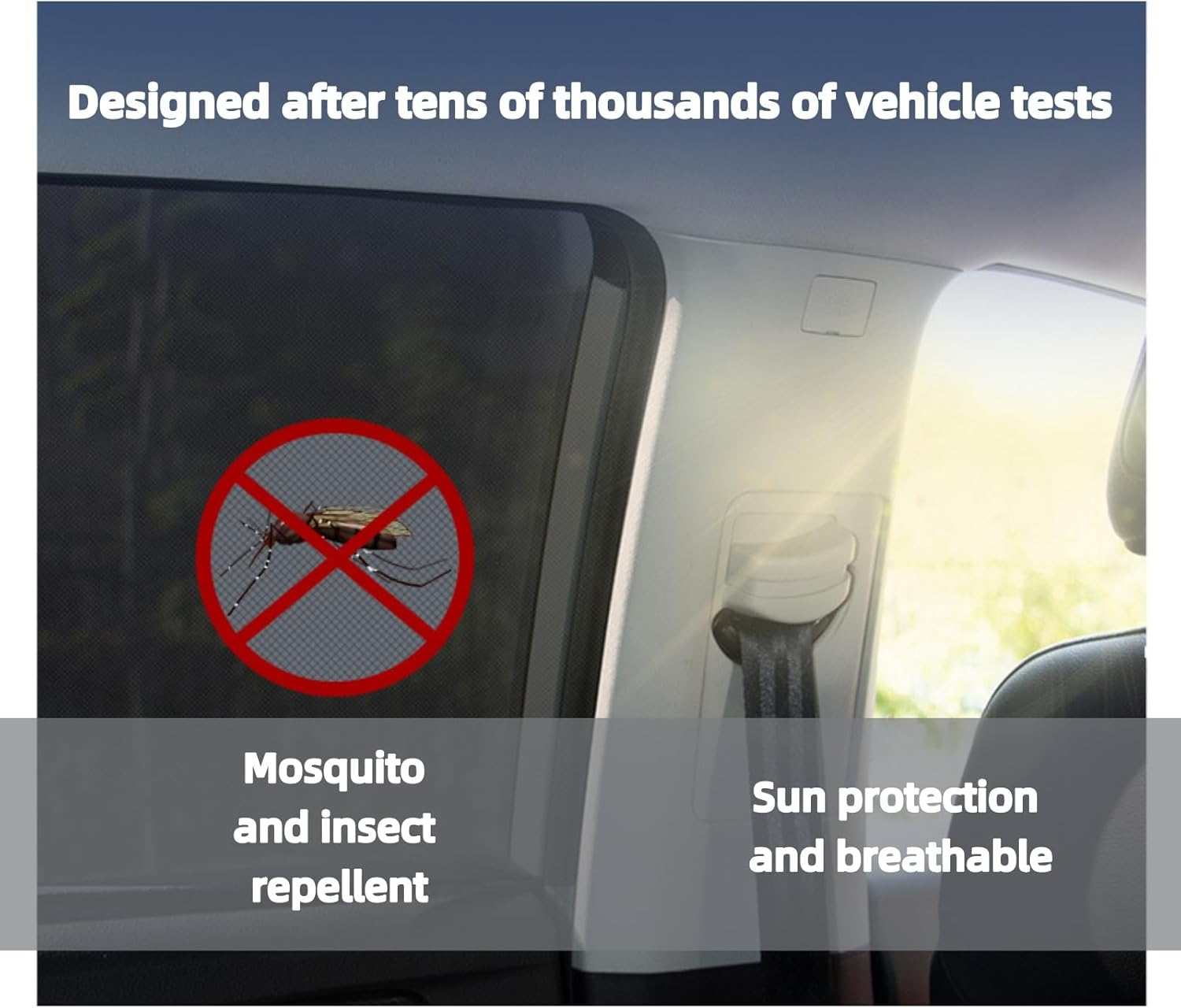 4Pcs Car Window Shade,Full Window Covers,Breathable Mesh Sunshades, General Motors Car Window Sunshades,Prevent Direct Sunlight.Fit Most Car Windows. image number 4