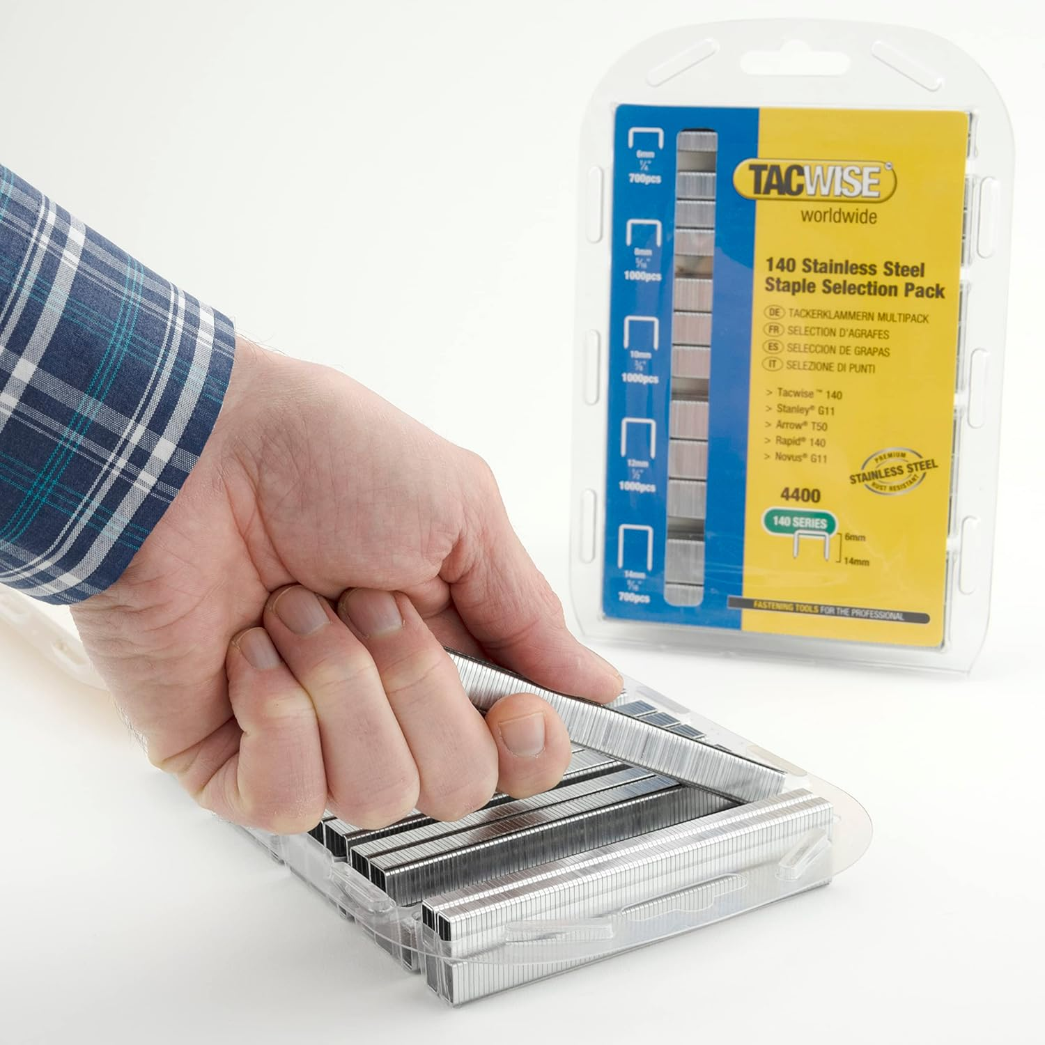 TACWISE 1341 Selection Pack of Type 140/6-14Mm Stainless Steel Staples, Pack of 4400