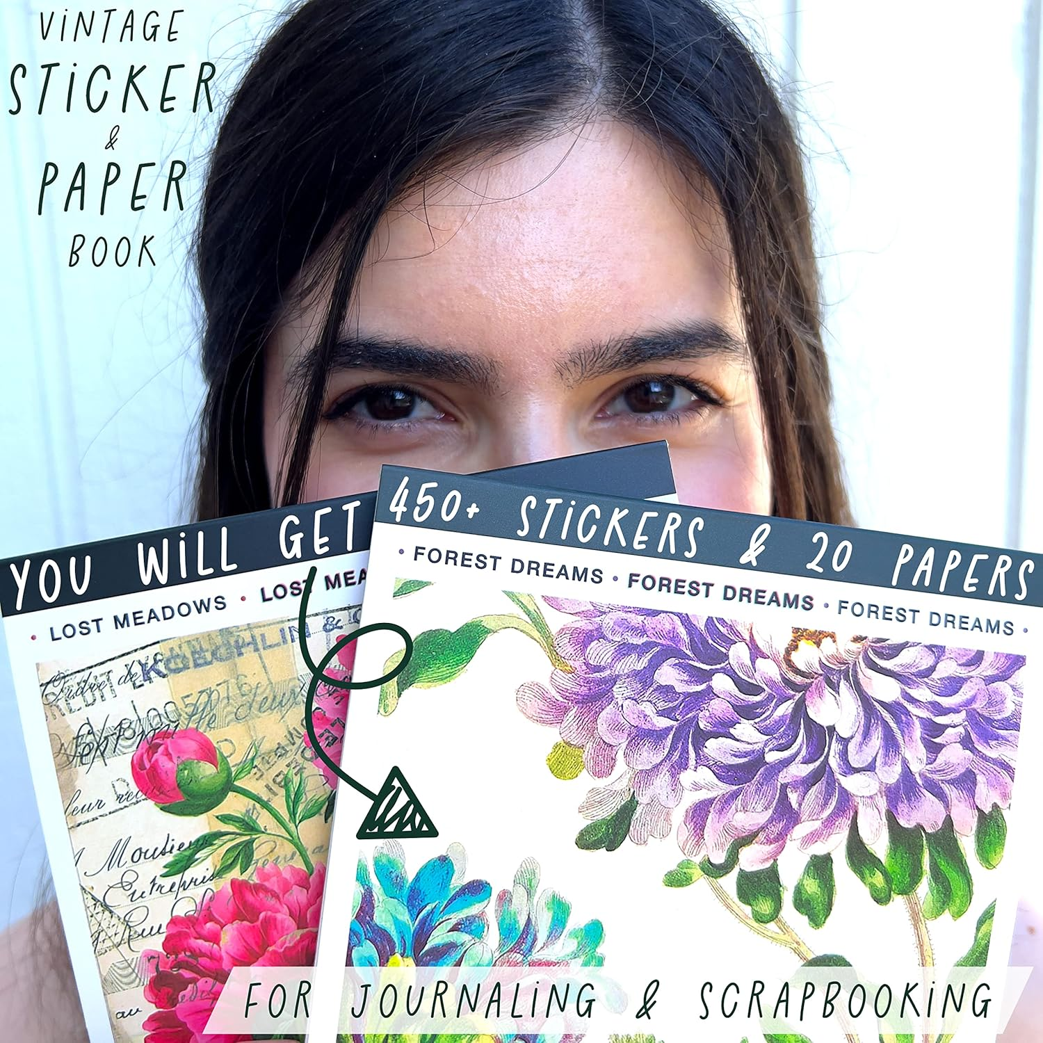 FAYWARE Washi Vintage Stickers for Scrapbooking - Vintage Ephemera for Junk Journals with 453 Botanical Stickers,20 Decoupage Papers. Aesthetic Sticker Book for Journaling Supplies,Art Bullet Journals image number 4