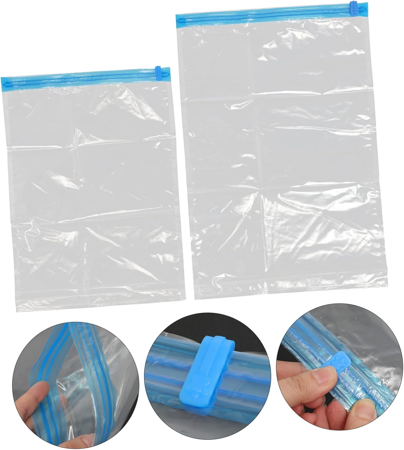 LABRIMP 10Pcs Hand Vacuum Bag Space Saver Vacuum Storage Bags for Luggage Organiser image number 1