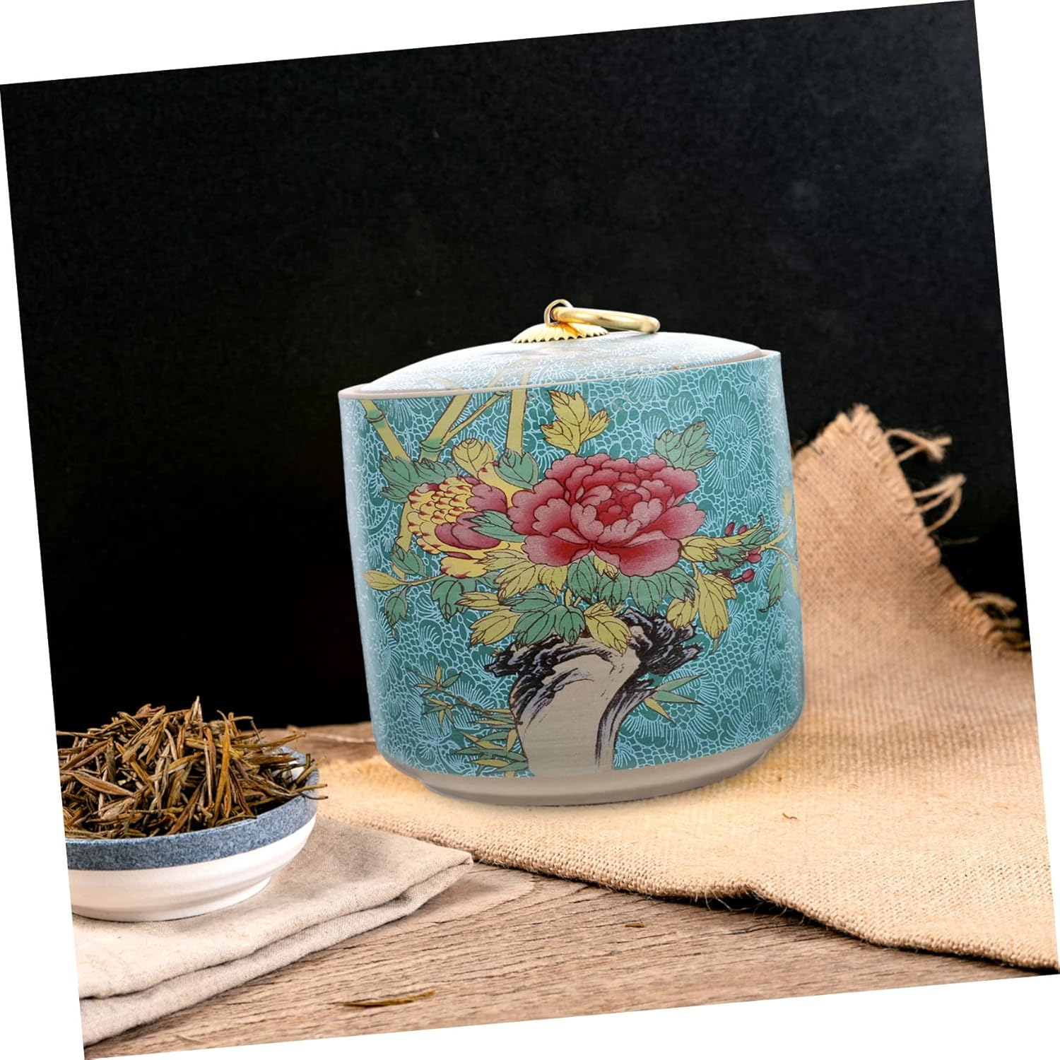 BRIGHTFUFU Chic Sealing Tea Canister Elegant Design for Fresh Storage of Tea and Spices Versatile Food Organizer for Home and Kitchen Use for Beans and Snacks image number 6