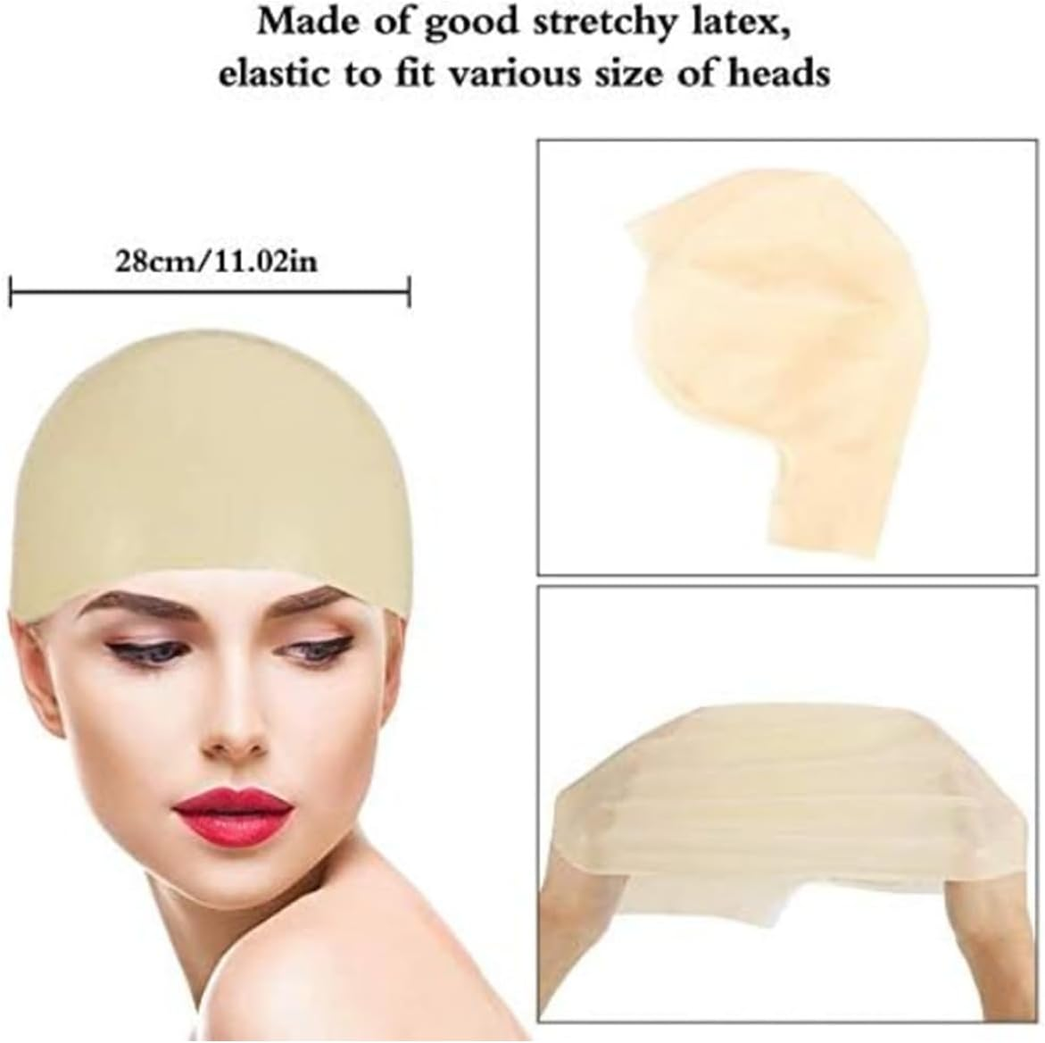 Jjiaolinin Bald Caps,Latex Bald Cap Makeup Bald Head Wig Cap for Adults Makeup Bald Head Wig Cap Costume Accessory Fake Scalp Props Cosplay, for Kids, Adult Men and Women image number 6