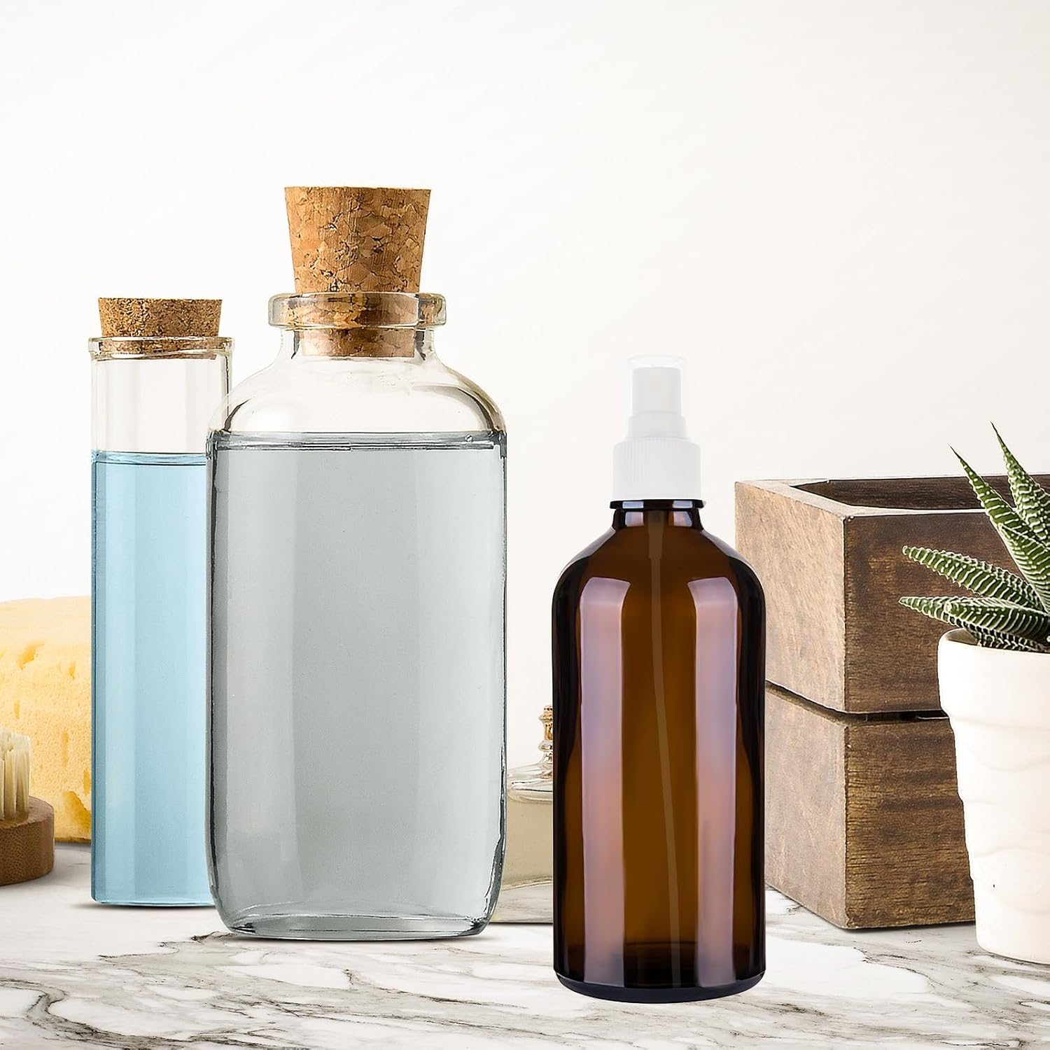 STOBAZA 40Pcs White 24-Thread Plastic Spray Nozzle Replacement Set Fine Mist Sprayer for Makeup Bottles Compatible with Water Bottle Sprayers and Plastic Spray image number 1