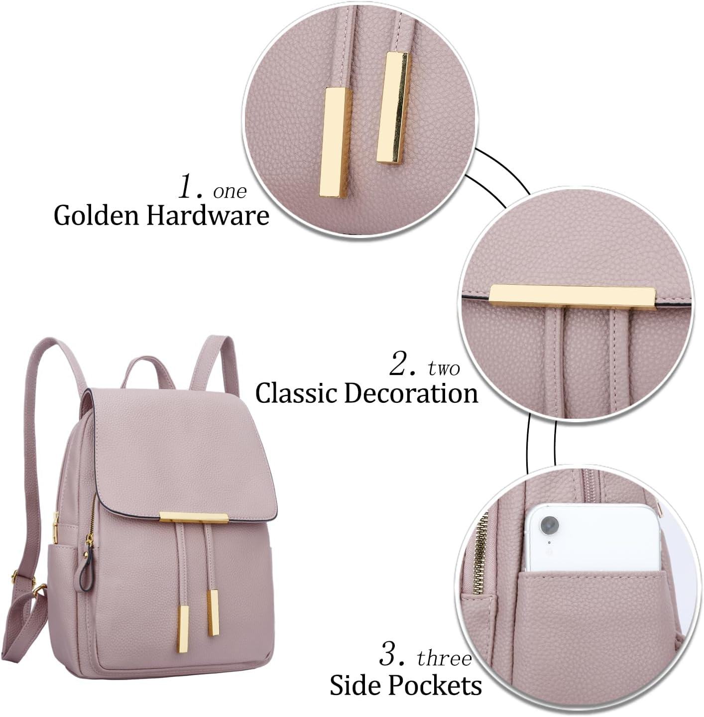 KKXIU Quilted Trendy Leather Backpack Purse for Women Teen Girls Ladies Shoulder Travel Daypacks Bags