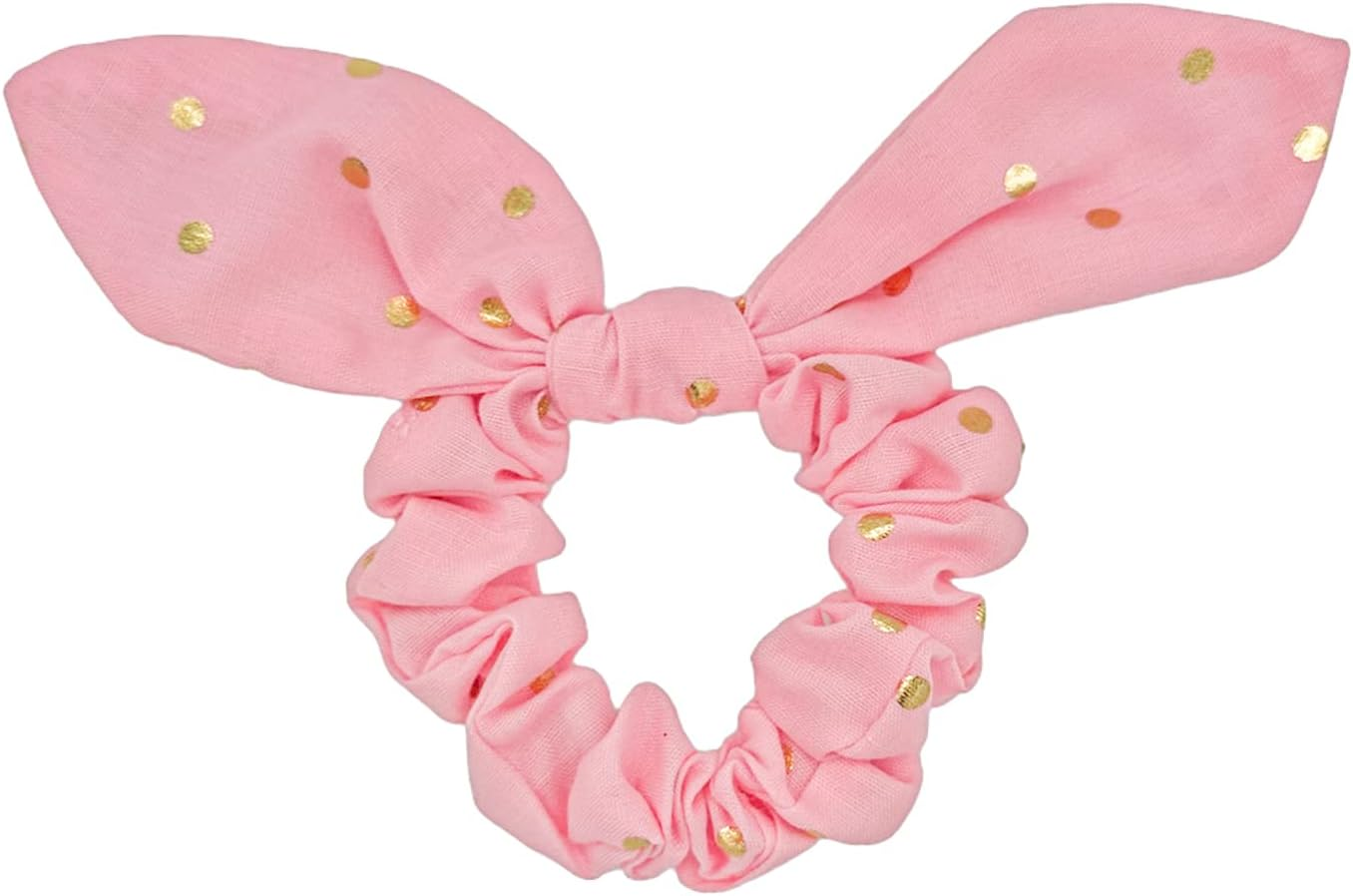 Haarallerliebst Scunchies Hair Bobbles (Bow with Polka Dots | Pink and Black | Pack of 2) for Girls with Storage Box image number 2