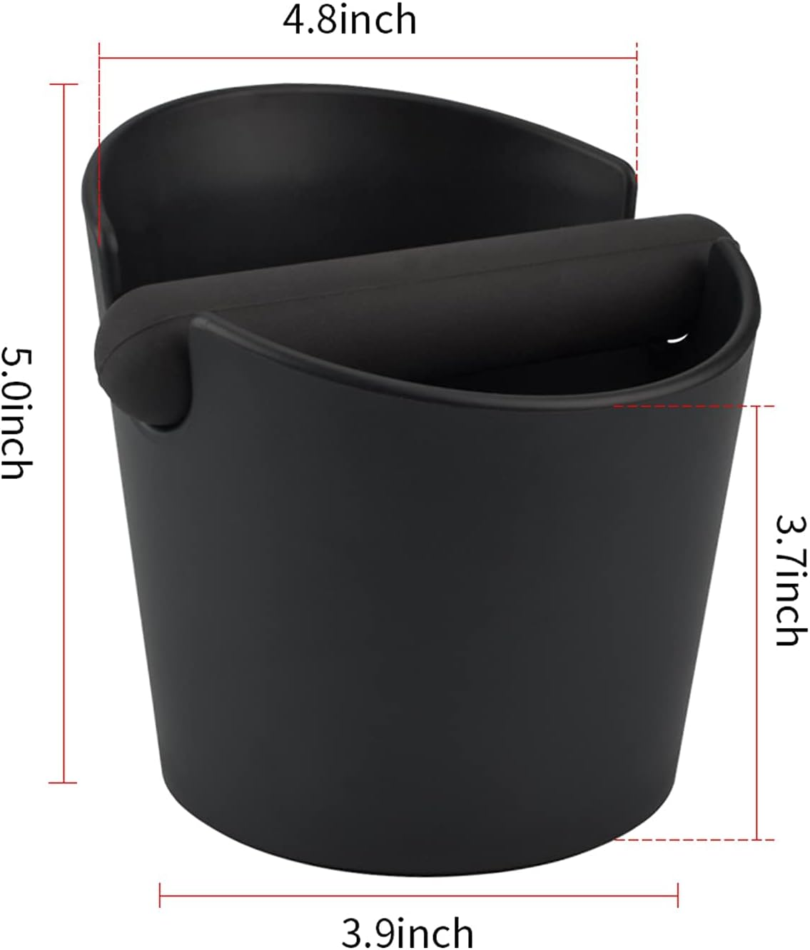 HOMEE Espresso Knock Box 4.8 Inch Shock-Absorbent Durable Barista Style Knock Box with Removable Knock Bar & Non-Slip Base (Round Style) image number 6