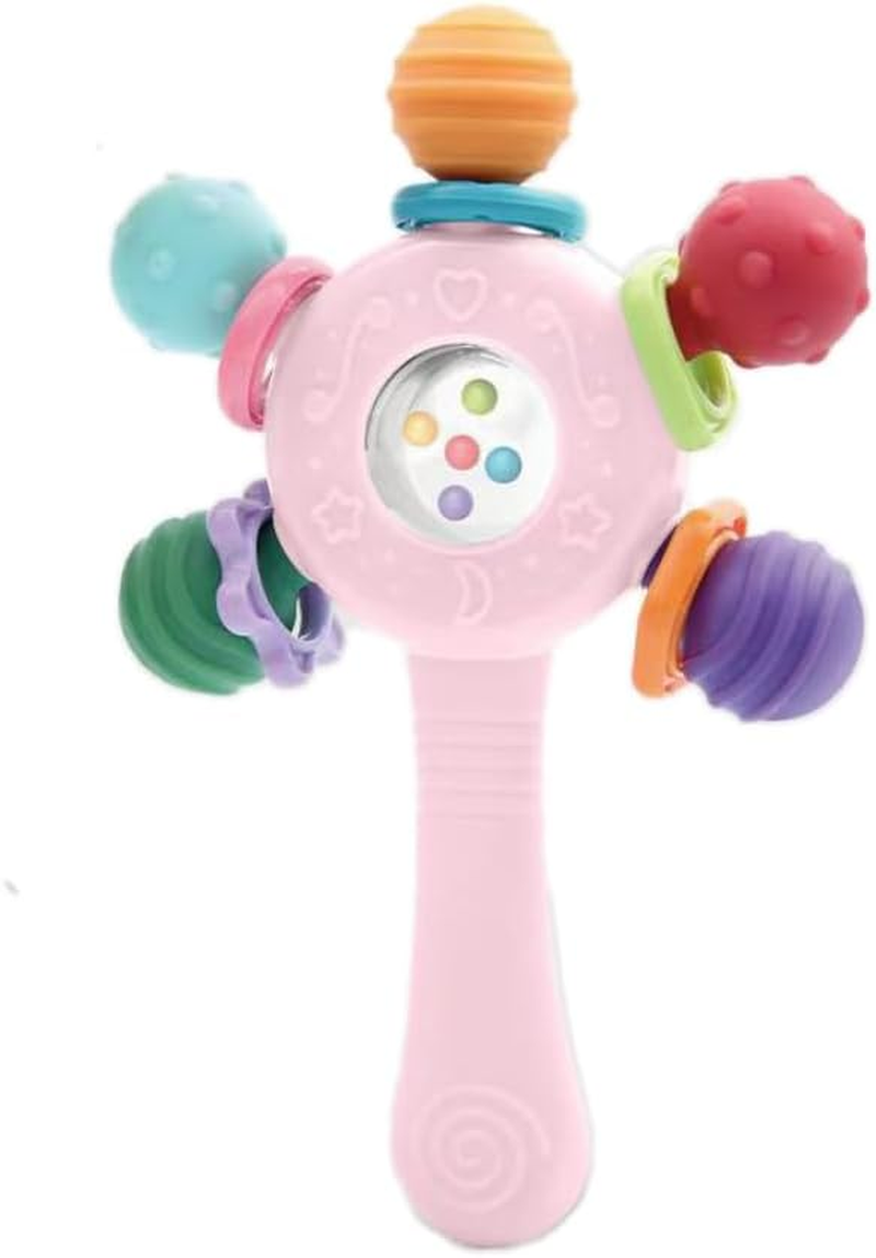 Itreatu Baby Sensory Toy for 0-6 Months,Montessori Early Education Toy,Teething Toy for 3-6 Months,6-12 Months, Rattle Stick Toy,Baby Rattle, Grasp Training Toy, Baby Teething Toys,Newborn Toys (Blue)