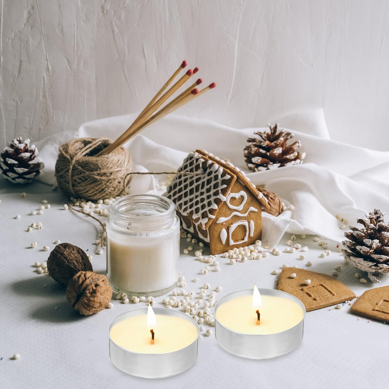 Healifty 200Pcs Tea Light Candle Holders Aluminum Tealight Candle Burning Holders for Candle Holding DIY Making (Silver) image number 5