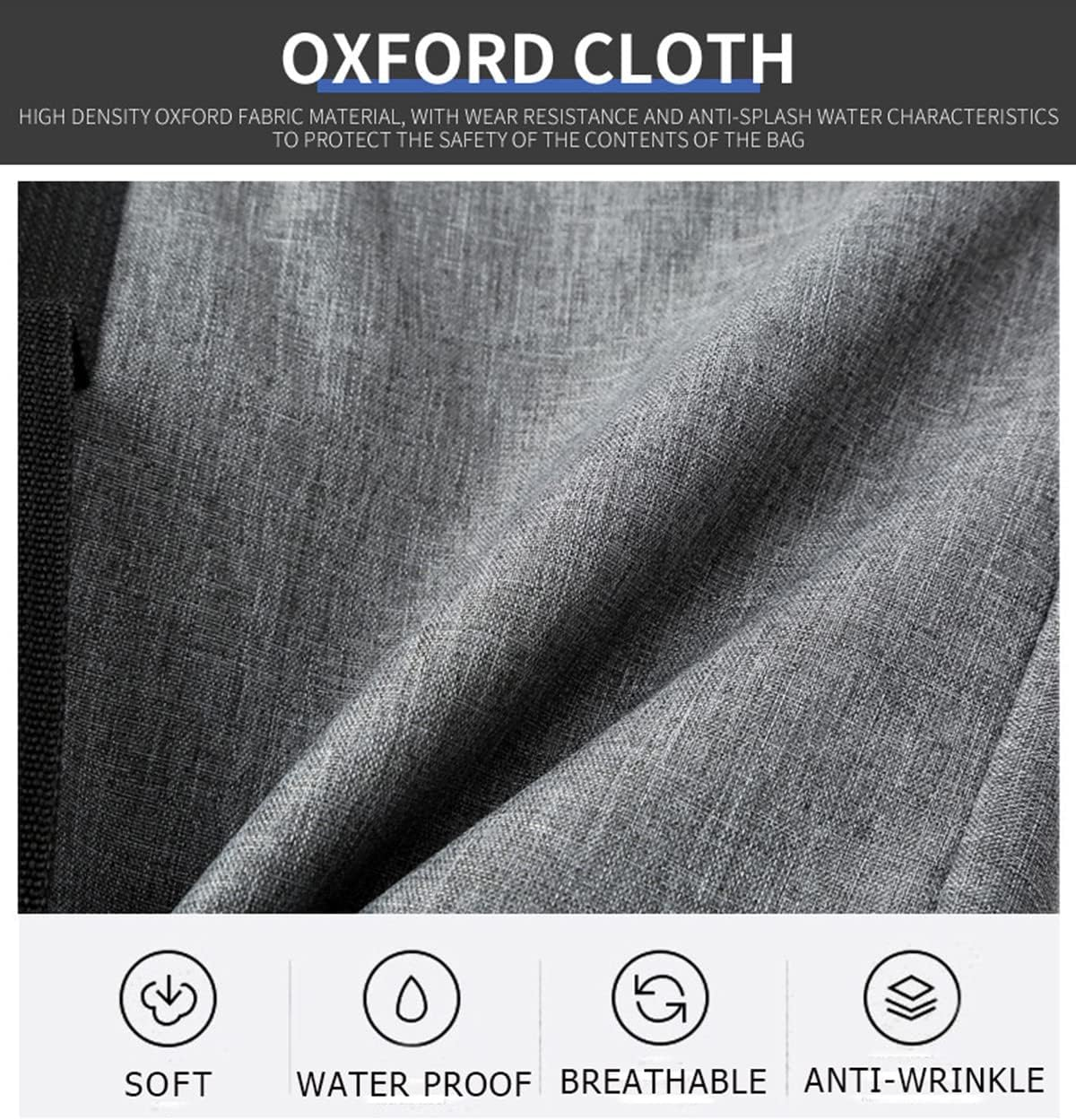 Oxford Cloth Laptop Tote Bag Briefcase, Expandable Computer Shoulder Messenger Bag Fit for 15.6 Inch Laptop image number 3