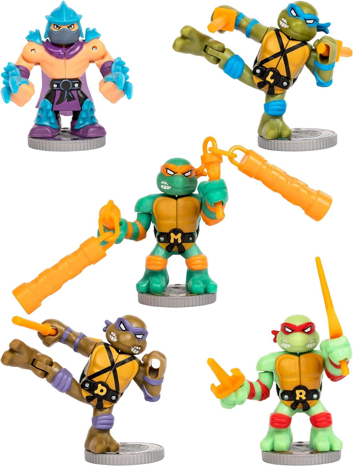Legends of Akedo Teenage Mutant Ninja Turtles Battle Pack Includes Mini Battling Warriors Donatello, Leonardo, Michelangelo, Raphael, Shredder 2 Silver Battle Controllers image number 5