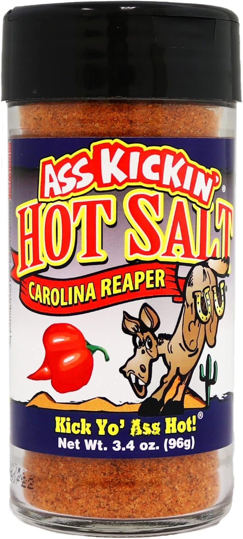 ASS KICKIN' Hot Spicy Carolina Reaper Pepper Salt &ndash; 3.4Oz. Shaker Jar - Perfect Flavored Salt for Popcorn Seasoning, Margarita Salt and French Fry Seasoning - Premium Gourmet Gift image number 6