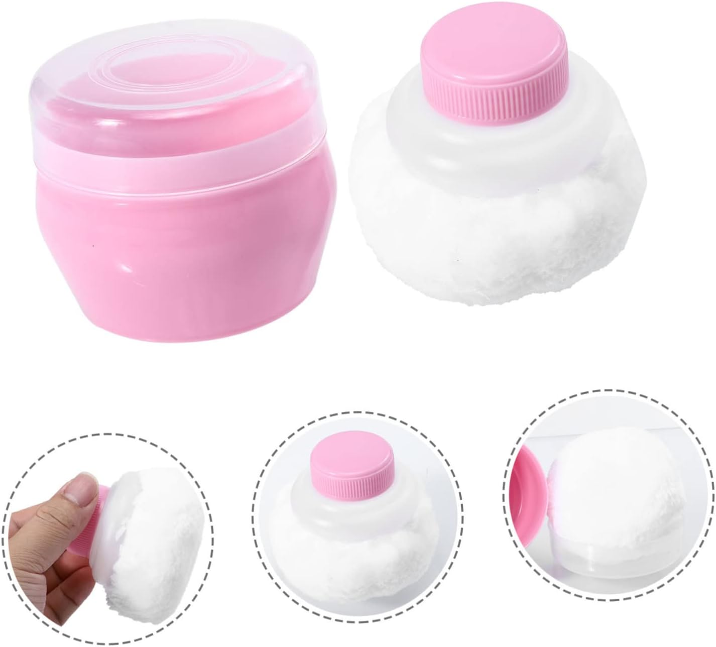 Toddmomy 2 Sets Kids Powder Puff Handle Portable Talcum Puff for Baby Gentle and Smooth Body Powder Application image number 6