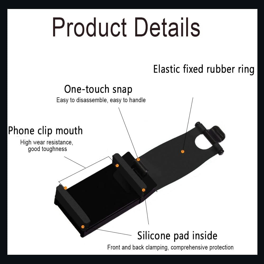 Car Phone Holder Adjustable Car Cradles, Car Steering Wheel Phone Mount, Universal Mobile Phone Mount, Car Accessories Hands Free Automobile Cell Phone Holder for Most Car Steering Wheel (Black) image number 5