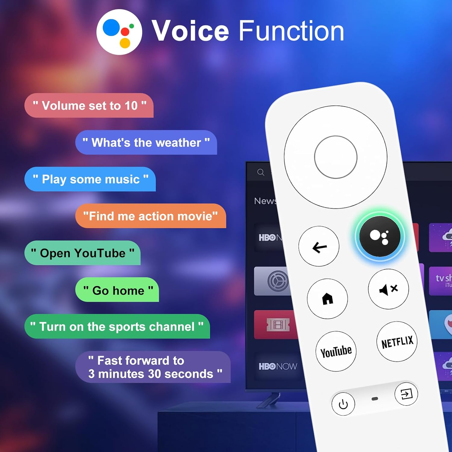 Voice Remote for Google Chromecast TV, G9N9N Replacement Remote Control for Google TV Google 4K HD Streaming Stick, GA01920-US, GA01409-US, GA01923-US, Ga01919-Us(Only for Snow Chromecast Google) image number 4