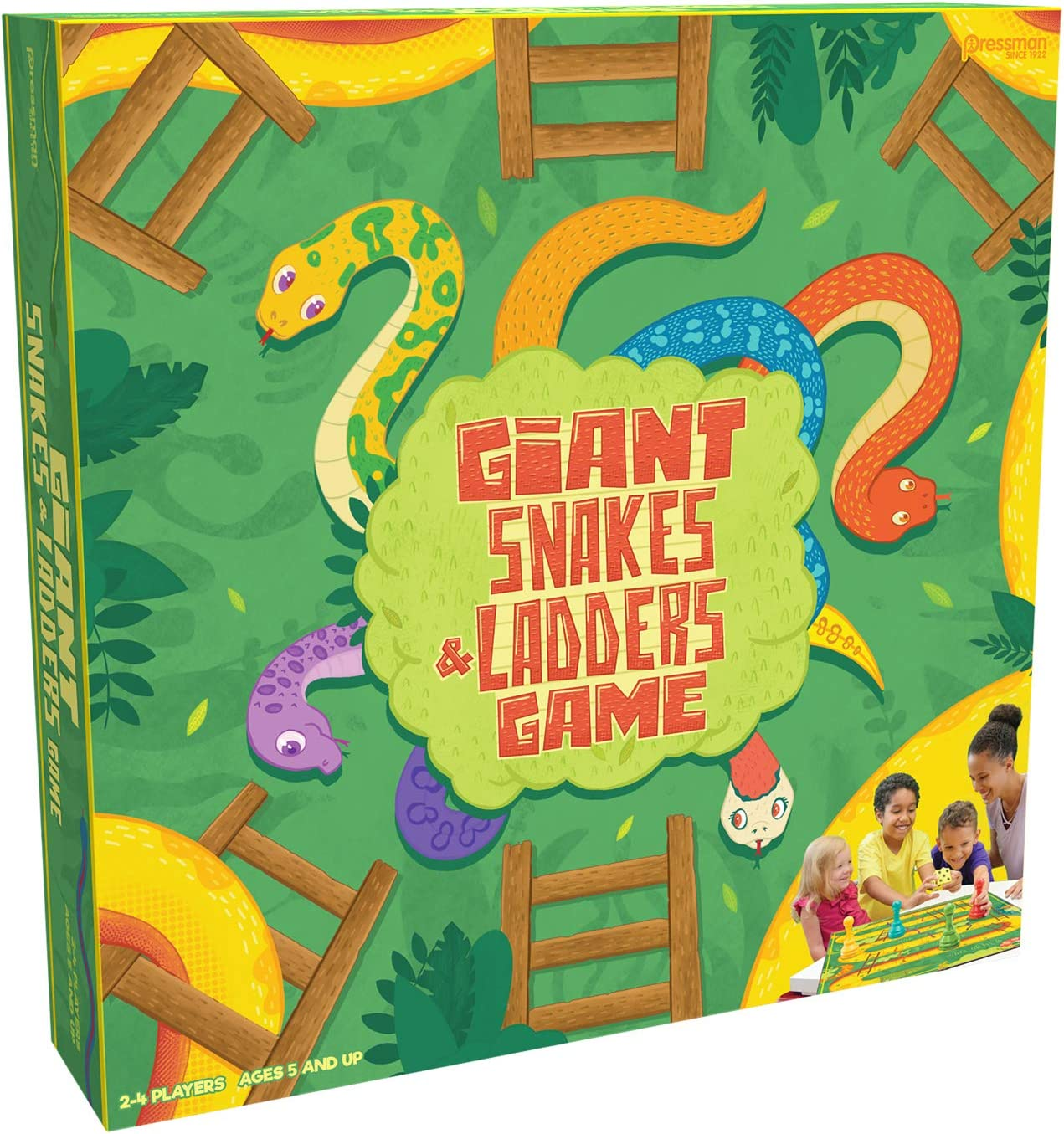 Pressman Giant Snakes and Ladders Board Game, 2-4 Players, Ages 5 and Up