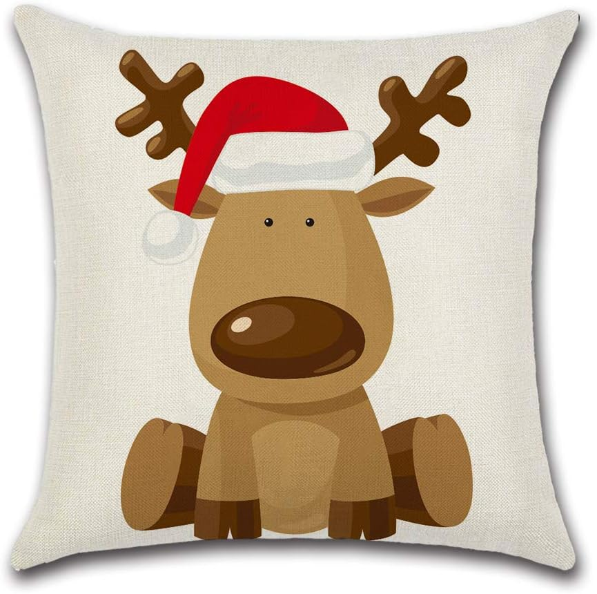 Christmas Theme Decoration - Throw Pillow Case Cushion Cover Linen Home 18X18In - Summertime image number 5